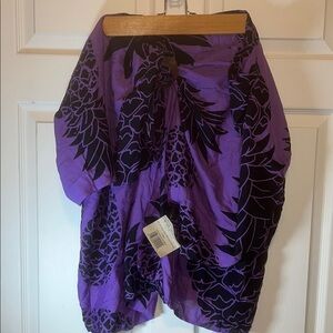 Purple and Black Sarong Swim Cover-Up